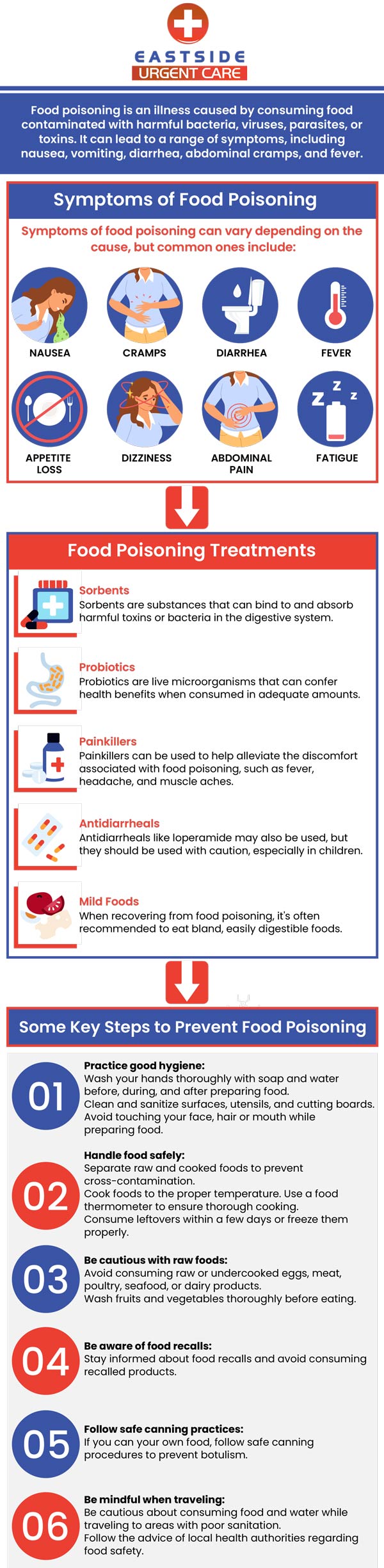 Food poisoning can come at any time, and make you severely sick and feel uncomfortable. Some common symptoms of food poisoning include cramping, nausea, vomiting and diarrhea. Don’t go through it alone, contact Eastside Urgent Care today for treatment. For more information, contact us today or make an appointment. Visit us at 988 Ohio Pike, Cincinnati, OH 45245.