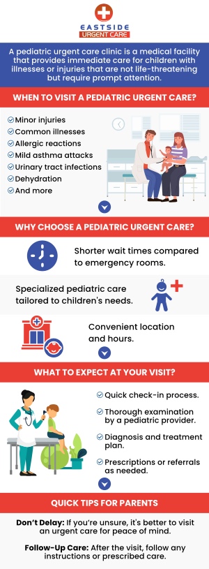 Children's health is very important and a pediatrician manages their health from birth till they grow up. Eastside Urgent Care provides child urgent care services for children when your pediatrician is not available. For more information, contact us or book a same-day priority appointment. We are conveniently located at 988 Ohio Pike, Cincinnati, OH 45245.